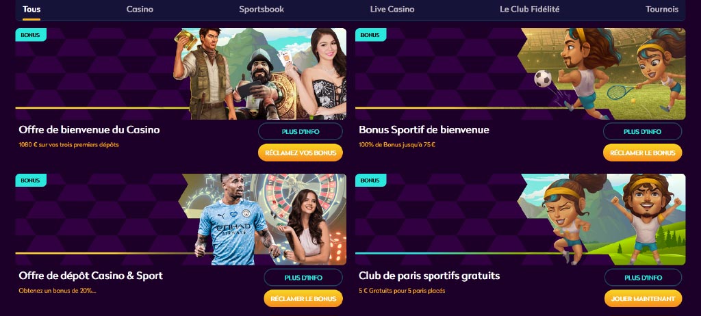 Bonus et promotions de Casino360