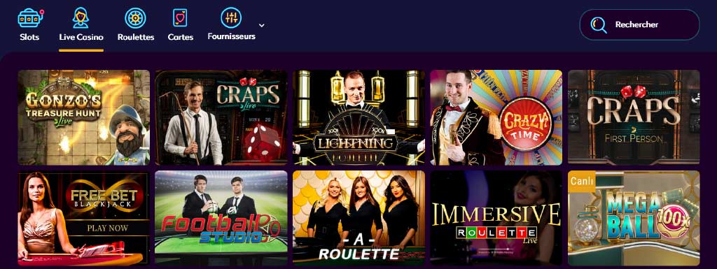 Jeux de croupier en direct de Casino360