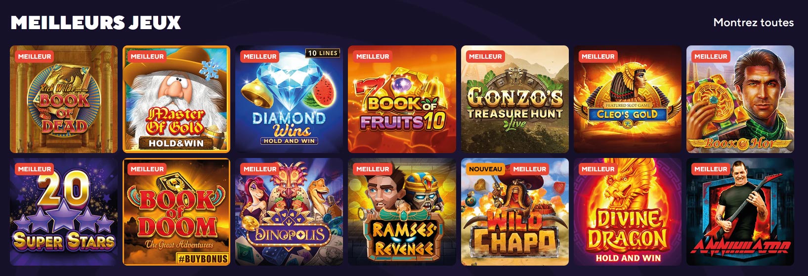 Nouvelles machines à sous de Dazard Casino