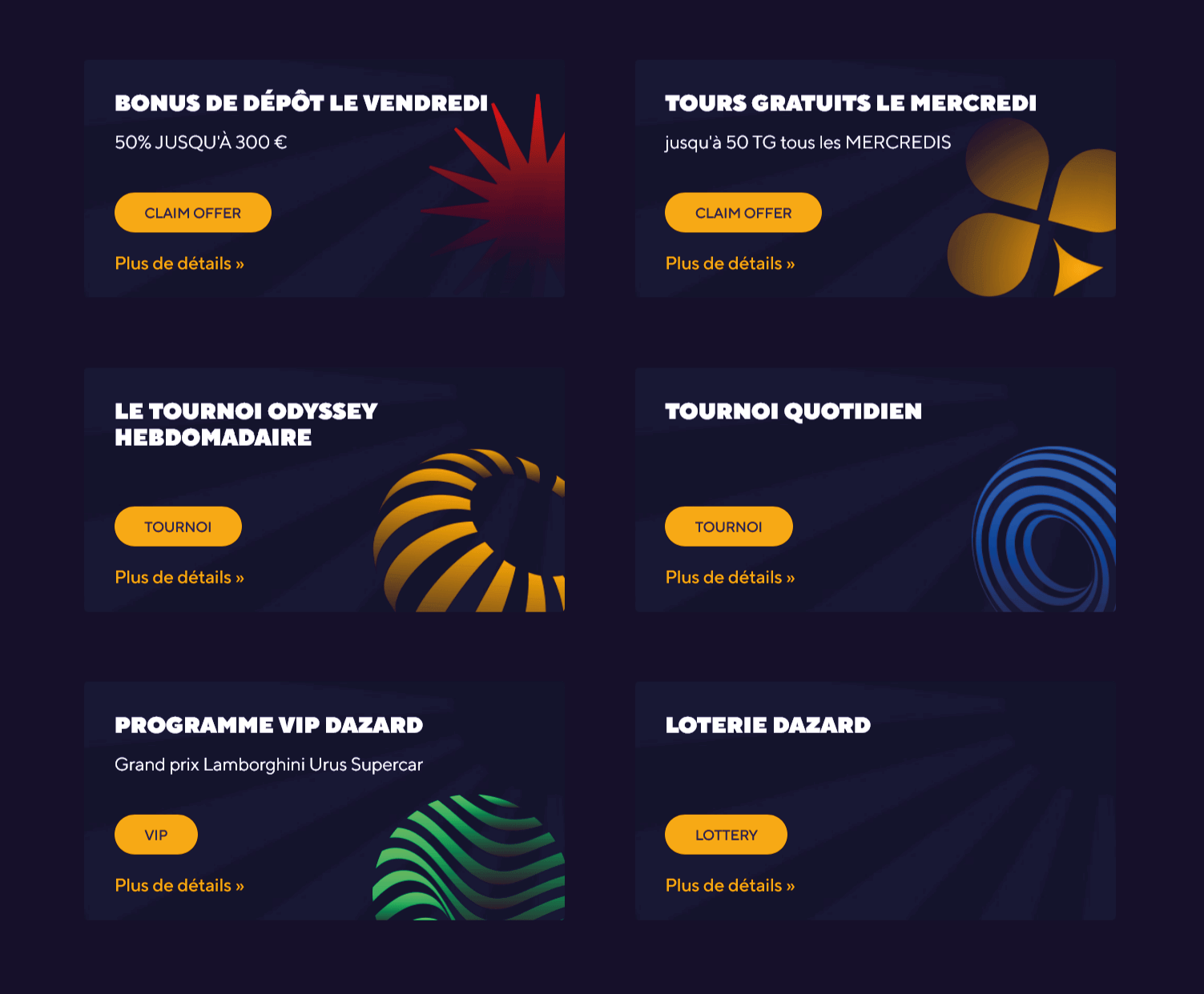 Bonus du club VIP du Dazard Casino