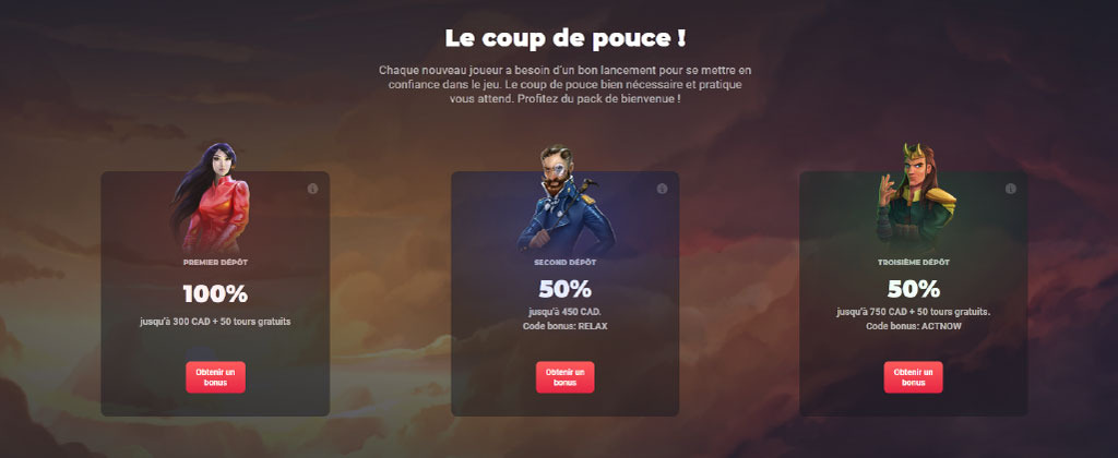 Bonus de bienvenue de Joo Casino
